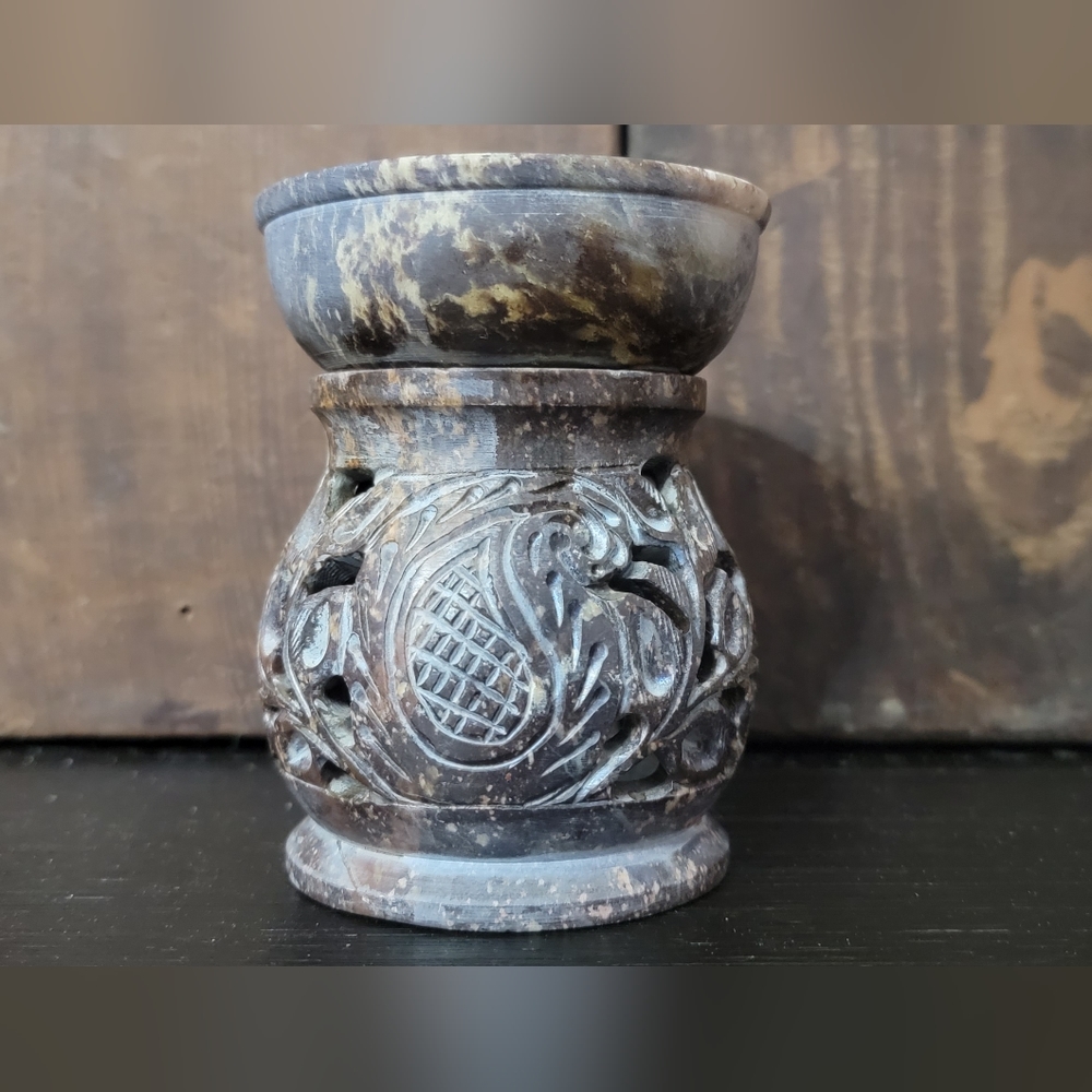 Oil Diffuser made in India handmade Dark Soapstone